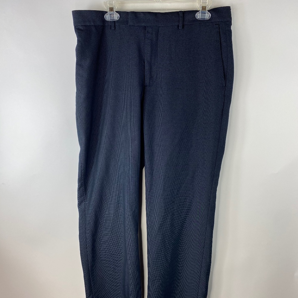 Mens Axist 34X34 Solid Blue Dress Pants